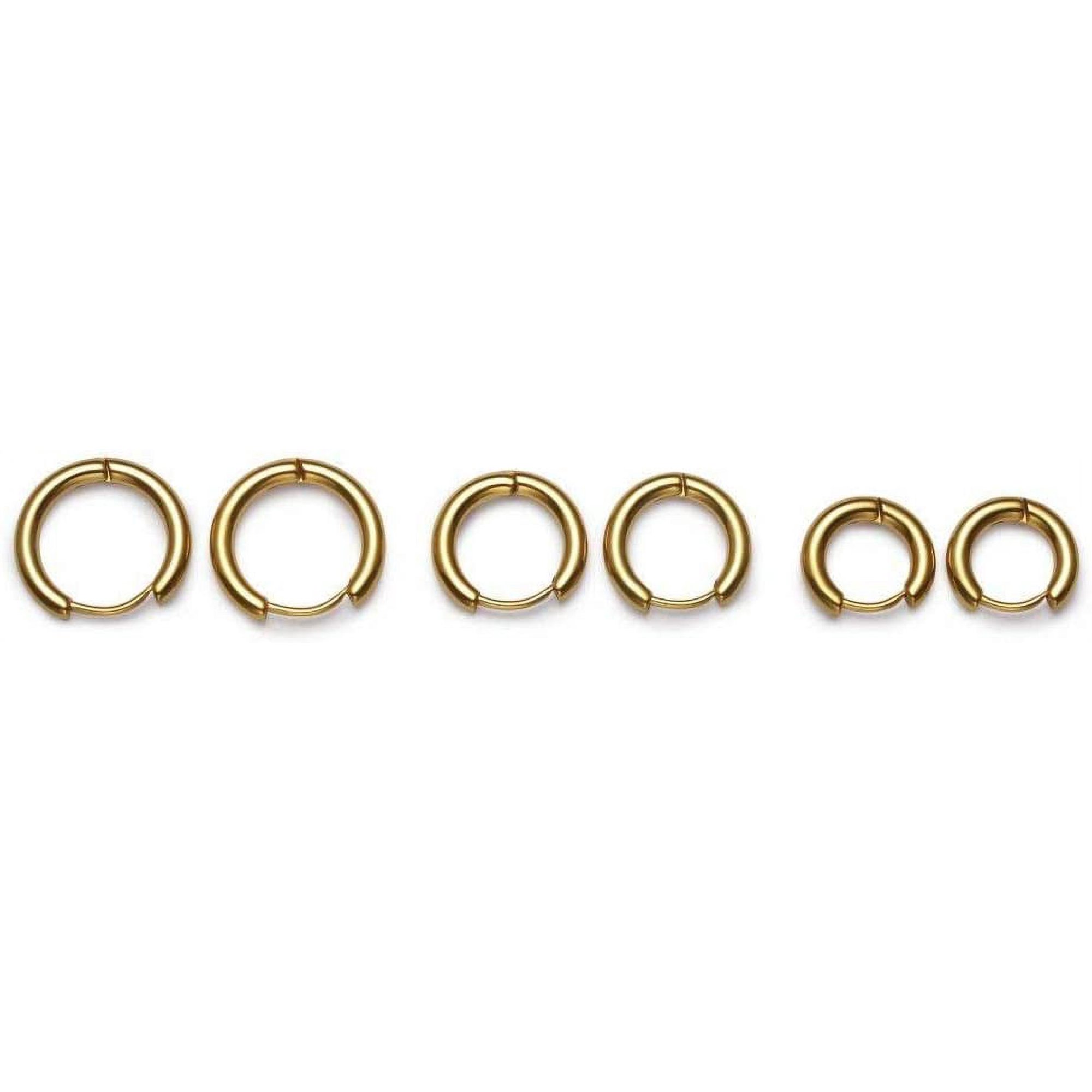 Boucles D'oreilles Créoles Plaquées Or - 8mm, 10mm, 12mm - Sans Nickel - Sterling 925 - Neuf Avec étiquettes