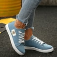 thumbnail image 4 of Rokment Women's Canvas Low Top Fashion Sneakers Vintage Classic Denim Walking Flat Stylish Casual Walking Skate Tennis Shoes Blue Size 6, 4 of 6