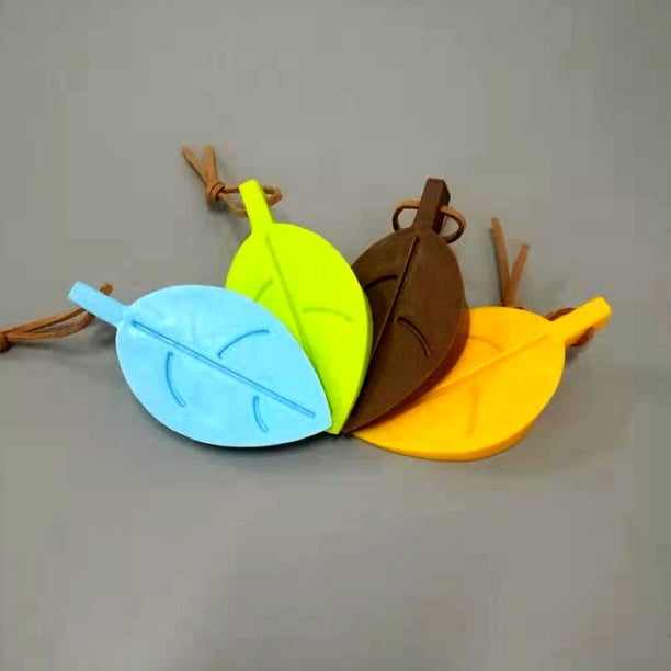 Protector de tapón de puerta de 4 piezas, topes de puerta de silicona, protector de dedos decorativo Flexible seguro con estilo de hoja de dibujos animados coloridos lindos