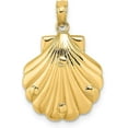 thumbnail image 3 of 14K Yellow Gold Reversible Dolphins and Waves in Shell Charm - 20mm, 3 of 6