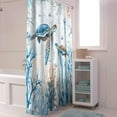 thumbnail image 4 of Coral Starfish Shower Curtain, Summer Ocean Shower Curtain Set with Hooks, Spring Summer Waterproof Fabric Shower Curtains for Bathroom Decor, 36x72 Inch Bath Curtain, 4 of 6
