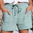 thumbnail image 4 of Women'S High Waist Tie Front Loose Wide Leg Shorts with Pockets Casual Summer Light Green M, 4 of 8