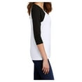 thumbnail image 3 of Yellow Rooster Women's Perfect Tri 3/4-Sleeve Female Raglan T-Shirt Black/ White XS, 3 of 6