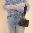 thumbnail image 4 of Wrangler Women's Western Dual Pouch Wristlet Wallet - Embroidered Boot Scroll Design with Zippered Card Holder, Leopard-Coffee, 4 of 7