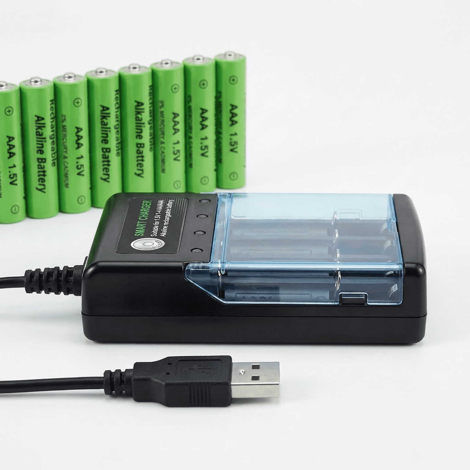 DFITO 16PCS 1.5V Alkaline AA Rechargeable Battery Cell with Battery Charger