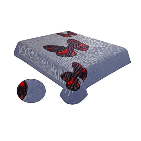 Jumbo Comforter - Osake Clearance Super Soft Luxury Blanket / Comforter Beautiful Design, 1ply, Clearance Embossing Jumbo Size Super Soft Luxury Blanket / Comforter Beautiful Design butterfly, TEBJ-03 Gray