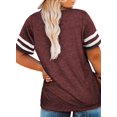 thumbnail image 3 of Blusa tipo túnica Happy Sailed para mujer, talla grande, cuello en V, roja 4X, 3 of 5