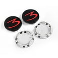 thumbnail image 2 of Tesla Model 3 Wheel Center Caps, Black / Red, 3 Logo, 2017-2023, 2 of 3