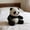 Black, variant on Cute Panda Plush Doll, 21cm Cartoon Stuffed Animal Toy, Soft Decorative Plush for Kids, Bedroom, Sofa, Gift and Home Decor
