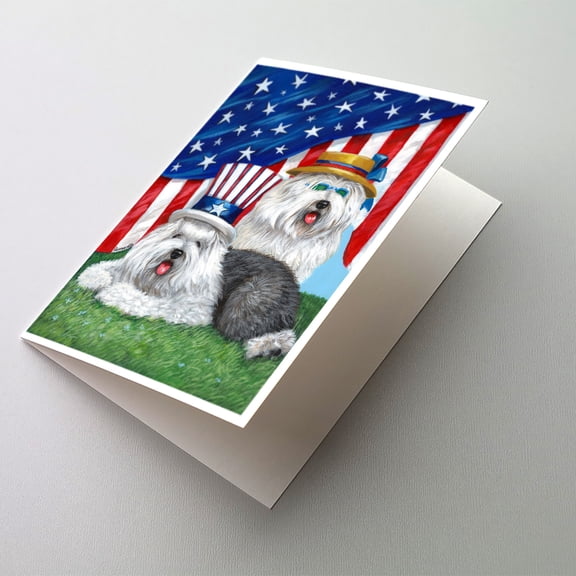 Old English Sheepdog USA Greeting Cards and Envelopes Pack of 8