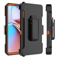 thumbnail image 2 of For Motorola Edge Plus 2023 Case, Heavy Duty Rugged Deferder Case with [Belt Clip Holster], Shockproof Full Body Protection Kickstand Cover, Black+Orange, 2 of 7