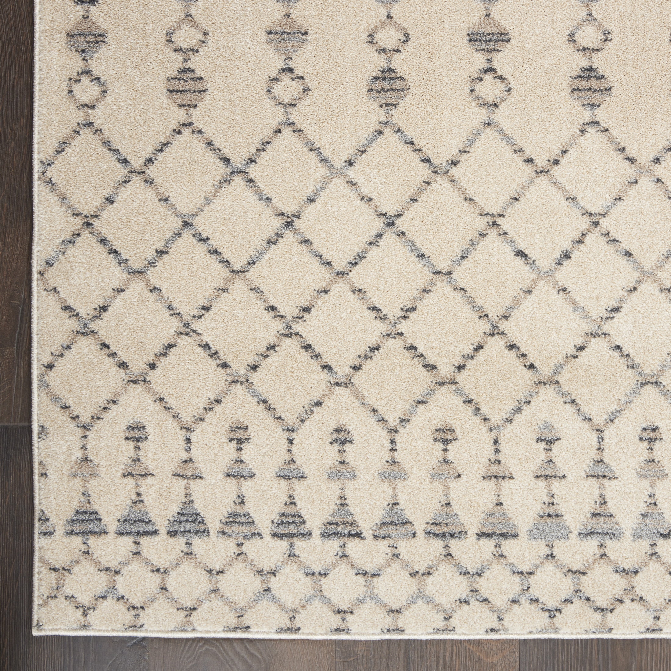 Nourison Palermo 2'3" x 10' Beige Grey Bohemian Indoor Rug