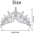 thumbnail image 2 of Corona Nupcial, Tiara de Cristal, Corona de Tiara de Boda, Corona de Tiara de Cristal, Corona de Tiara de Cristal, para Cumpleaños, Fiestas, Bodas, Regalos (Plata) JM, 2 of 5