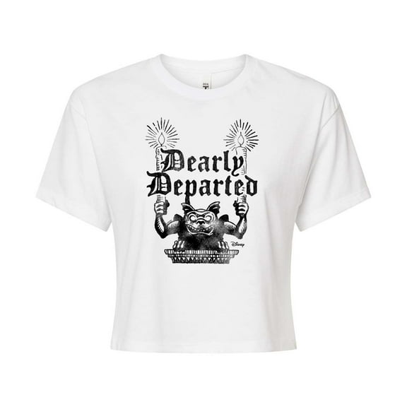 Disney - Haunted Mansion Parks Attraction - Dearly Departed - Juniors Cropped Cotton Blend T-Shirt