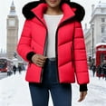 thumbnail image 3 of Parkas pour Femmes, Parka Décontractée Mi-Taille Épaisse et Chaude en Coton pour Femmes Comdrip, Rouge TP, 3 of 5