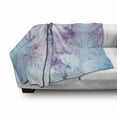 thumbnail image 2 of Watercolor Soft Flannel Fleece Throw Blanket, Blurry Toned Aquarelle Style Psychedelic Inspired Colour Splashes, Cozy Plush for Indoor and Outdoor Use, 60" x 80", Purple Pale Azure Blue, by Ambesonne, 2 of 5