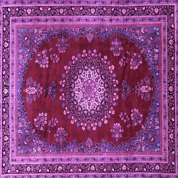 Ahgly Company Indoor Square Persian Purple Traditional Area Rugs, 5' Square