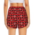 thumbnail image 2 of Lsque Snowflakes On A Buffalo Plaid Printed Women's Running Shorts with Liner Pockets,Elastic Quick Dry Workout Athletic Gym Yoga Shorts,Womens High Waist Shorts-Large, 2 of 9