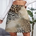 thumbnail image 3 of Leopard Zebra Texture Women's High Waist Skirt Stretchy Casual Mini Skirt, 3 of 8