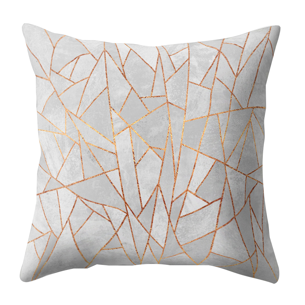 Geometric Peach Velvet Throw Pillow Case Square Cushion Cover Car