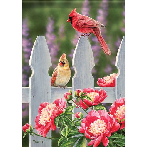 Carson Home Accents Cardinal Gate 2Sided Polyester Garden Flag