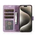 thumbnail image 2 of Allytech Wallet Flip Case for iPhone 13 Pro Max with Orchid Butterflies Embossed Pattern, Premium PU Leather Kickstand Magnetic Clasp Shockproof Case with Card Holder & Wrist Strap, Purple, 2 of 8