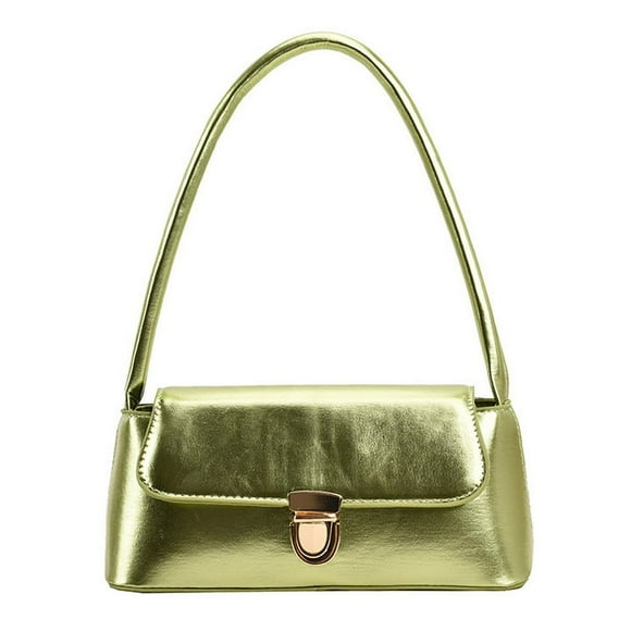 Women Handbag Fashion Elegant Shiny Flap Summer Purses Armpit Bag (Olive Green)