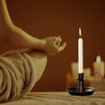 thumbnail image 5 of Black Iron Pillar Candlestick Holders, with Handle, Taper Candle Holder for Candlesticks, for Fireplace Party, Dining, Home, Wedding Decor,Fits 3/4 inch Thick Candle&Led Candles（Set of 2pcs）, 5 of 6