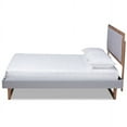thumbnail image 3 of Baxton Studio Livinia Modern Transitional Light Grey Fabric Upholstered and Ash Walnut Brown Finished Wood Queen Size, 3 of 6