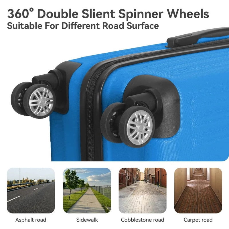 3-Piece Lightweight Luggage Set (20", 24", 26") with Spinner Wheels, Trunks with TSA Lock and Adjustable Telescopic Handle