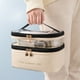 thumbnail image 3 of Bolsa de cosméticos de doble capa, color sólido, PU, transparente, lavable, portátil, INS, moda, impermeable, bolsa de viaje portátil de gran capacidad, bolsa de almacenamiento, 3 of 6