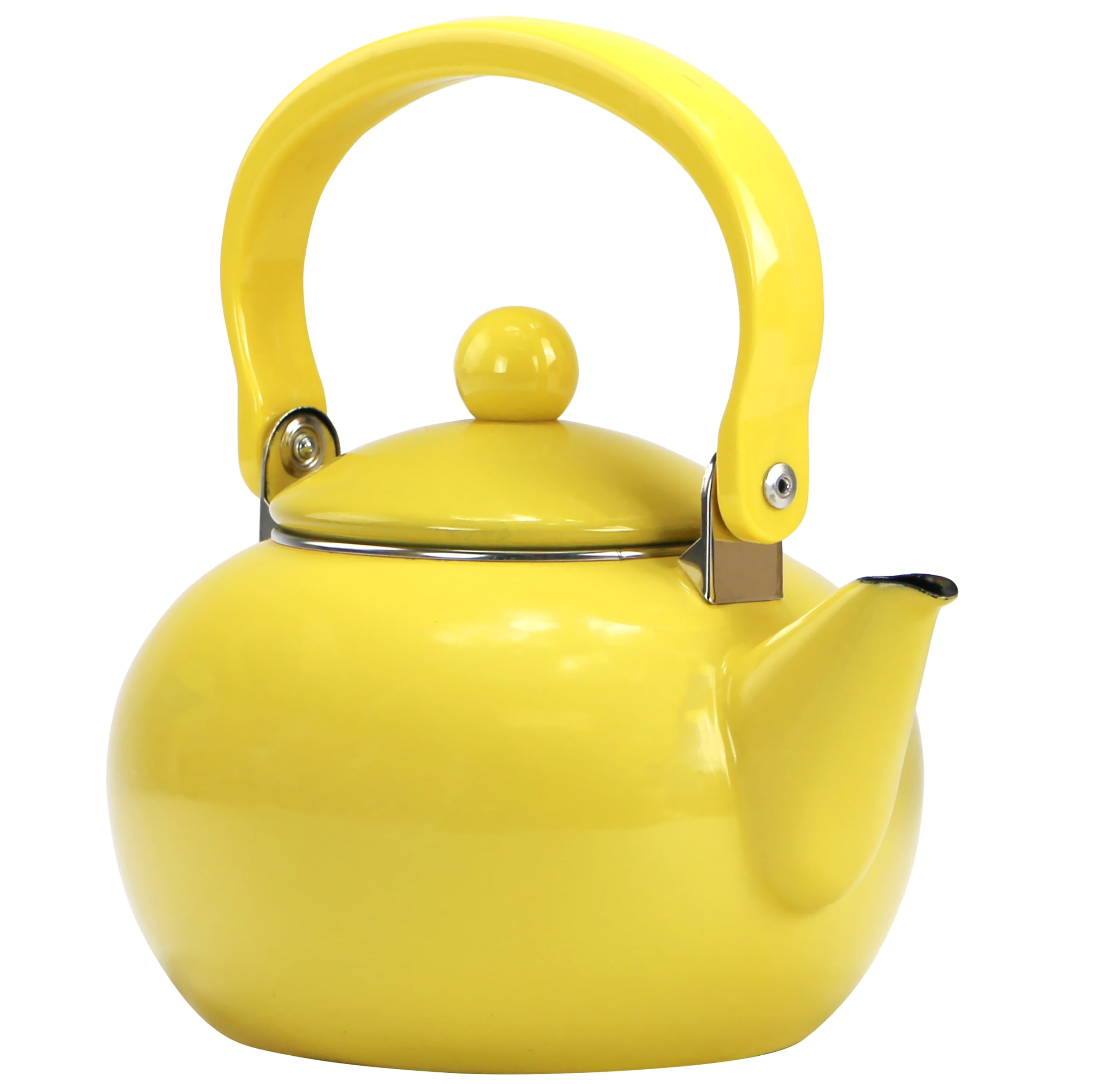 Calypso Basics, Whistling Teakettle w/ Glass Lid, Orange 