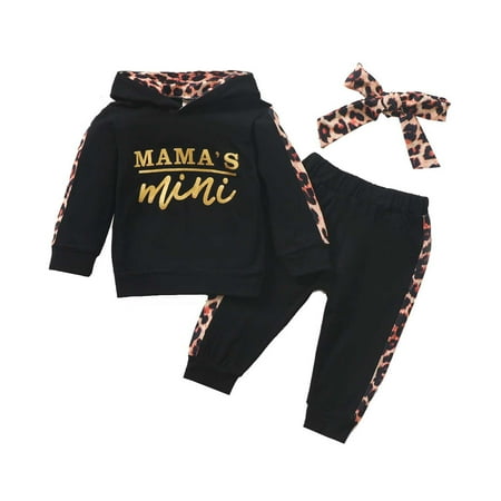 

Honeeladyy Winter Coats Newborn Clothes Autumn Winter Girls Hoodies Pants Leopard Print Outfit Suit Infant Clothing Set Black Sales Online
