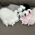 thumbnail image 4 of 3. Plush Paws Mittens with Claws Faux Gloves for Cosplay, Halloween Fursuit Costume & Therians Accessories, 4 of 9