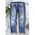 thumbnail image 3 of chicfine Women's Leopard Print Ripped Jeans, Leopard, 3 of 3