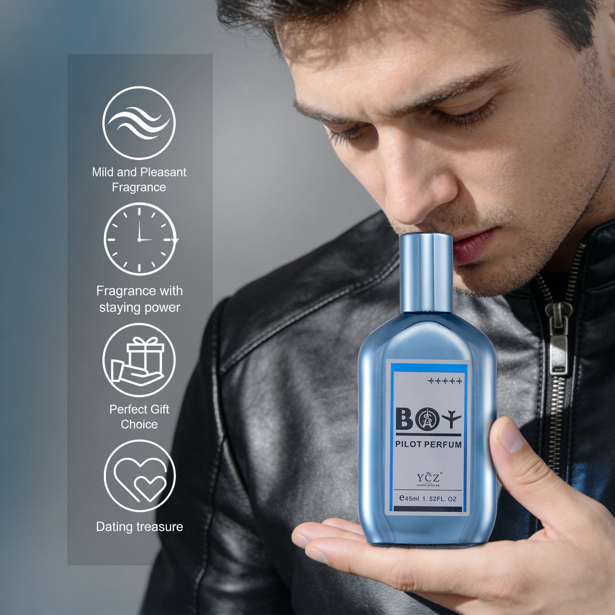 Ycz Men's Cologne, 1.52 oz Eau De Parfum Spray, Long Lasting Clean