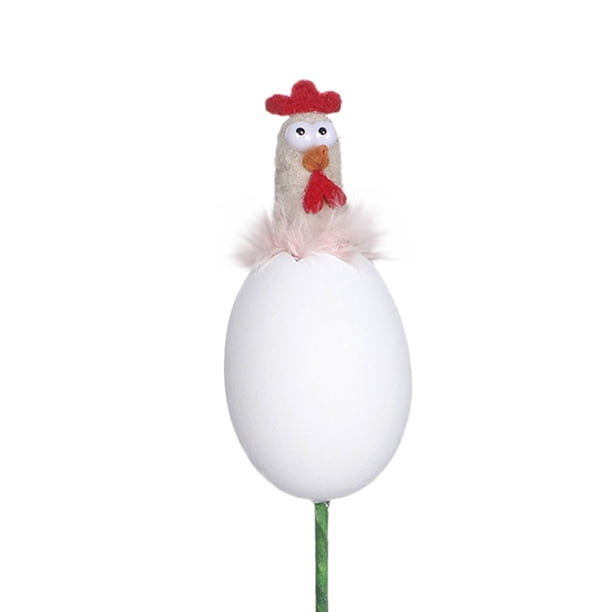 Apmemiss Clearance Funny Broken Eggshell Chicken Stem Easter Egg Decorations Fake Easter Chick Pick Vase Filler for Home Office Decorative Table Centerpieces Holiday Seasonal Decor