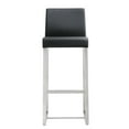 thumbnail image 4 of TOV Furniture Denmark Black Vegan Leather Barstool with Silver Legs - Set of 2, 4 of 10