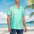 thumbnail image 2 of Salouo Cyan Mint Marble for Hawaiian Shirt for Men,Summer Beach Casual Short Sleeve Button Down Shirts Men's Regular-Fit Short-Sleeve Print Shirt -X-Large, 2 of 6