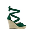 thumbnail image 3 of BLISSFUL STEP Chaussures pour Femmes Espadrilles à Lacets Sandales Compensées à Plateforme Vert 10, 3 of 7