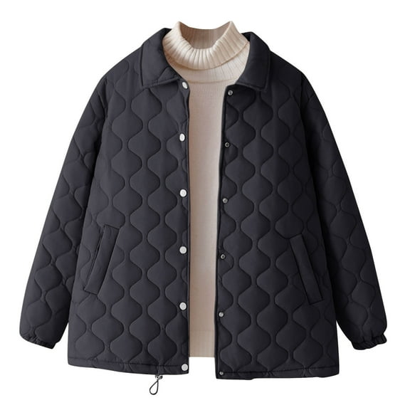 qucoqpe Winter Coats Women Warm Quilted Jackets For Women Long Sleeve Floral Soild Puffer Jacket Coats With Pockets