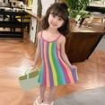 thumbnail image 2 of EnJoCho Girls Dress toddler Kids Crew Neck Summer Sleeveless Sundress Casual Beach Rainbow Party Dress Little & Big Children Fashion Party Dresses 18-24 Months, 2 of 8