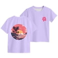thumbnail image 2 of BOBOGOJP Oversized Graphic Floral T Shirts Teens Girls Cottage Loose Tees Casual Vintage Tops Light Purple for Size 160, 2 of 7