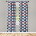 thumbnail image 3 of Ambesonne Fractal Curtains, Mosaic Geometric Art, Pair of 28"x84", Blue Red, 3 of 5