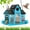 Blue, variant on Solar Bird Feeders House Outside Hanging Metal Wild Bird Feeder Outdoors Large Cardinal Bird Feeder Birdhouses Squirrel Proof White
