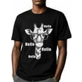 thumbnail image 6 of Giraffe Men's T Shirts Eyes Hello T-Shirt for Men Animal Sketch Crew Neck Tees Cotton Tops, Black, S, 6 of 7