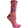 thumbnail image 2 of 60 Pairs of Pink Ribbon Breast Cancer Awareness Ankle/Crew Socks for Women (Assorted C (Crew)), 2 of 5