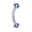 Blue, variant on 16G Curved Barbell Eyebrow Ring CZ Prong Set Gems Body Piercing Jewlelry 5/16" 8mm
