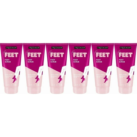Freeman Peppermint & Plum Foot Scrub, Soothing & Exfoliating, 5.3 oz. Pack of 6
