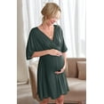 thumbnail image 5 of Oudiya 3 in 1 Labor/Delivery/Hospital Gown Maternity Dress Nursing Nightgown Sleepwear for Breastfeeding, 5 of 6